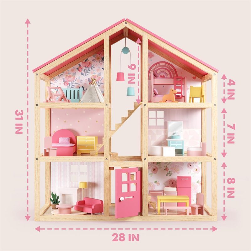 tiny land r love dollhouse with 30 furniture tiny land 6